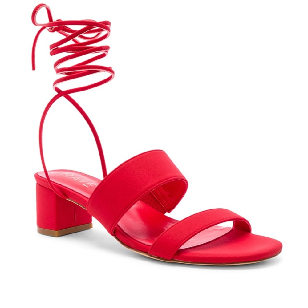 Raye Paris Tie Up Block Heel In Red Size 7 - image 1